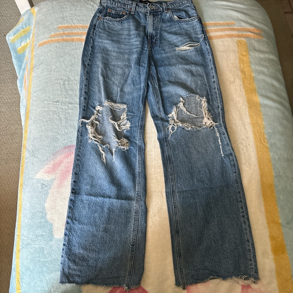High waisted Lucky brand distressed jeans